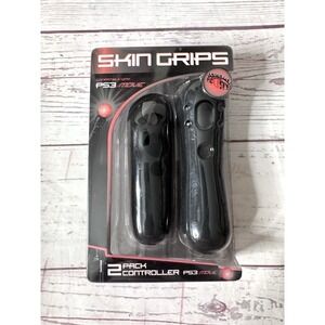 Skin Grips For PS3 Move Black 2 Pack New Sealed